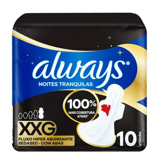 Kit c/16 Absorvente Cobertura Suave Noturno Com Abas 40Cm Always Simples 10 Unidades Kit c/16 Absorvente Cobertura Suave Noturno Com Abas 40Cm Always Simples 10 Unidades