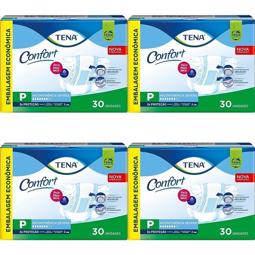 Kit 4 Fraldas Adulto Tena Confort 