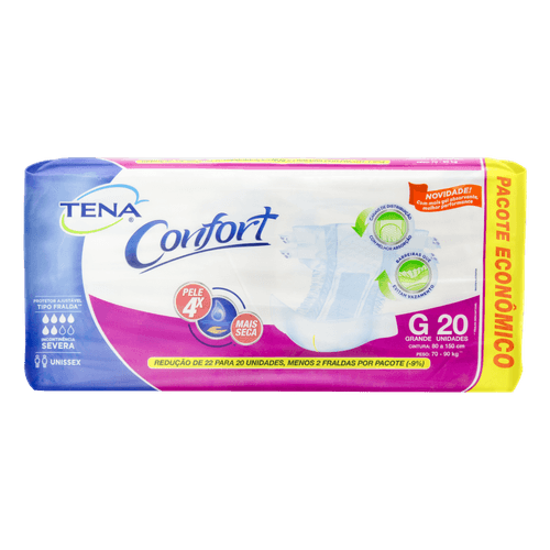 Kit 4 Fraldas Biofral Tena Confort G 20X3