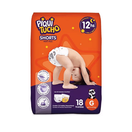 Kit 2 Fraldas Shorts Piquitucho Jumbinho (Xg) c/14 Unidades cada Kit 2 Fraldas Shorts Piquitucho Jumbinho (Xg) c/14 Unidades cada
