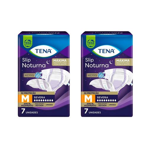 Kit 2 Fraldas Adulto Tena Slip Noturna M 7 Unidades cada Kit 2 Fraldas Adulto Tena Slip Noturna M 7 Unidades cada