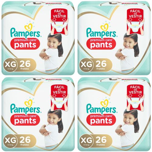 Kit 4 Fraldas Pampers Pants Premium Care Xg Com 26 Unidades cada
