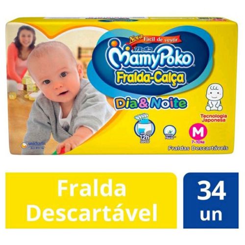 Kit 2 Fraldas Calça MamyPoko M - 7 a 10kg com 34 unidades mamy poko Dia & Noite Jumbo cada Kit 2 Fraldas Calça MamyPoko M - 7 a 10kg com 34 unidades mamy poko Dia & Noite Jumbo cada