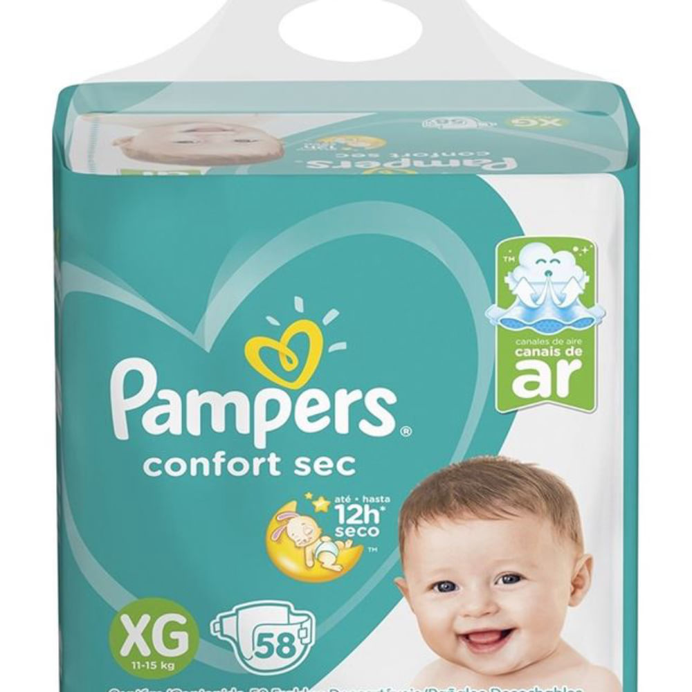 Kit 2 Fraldas Pampers Cs Xg 58 Unidades cada