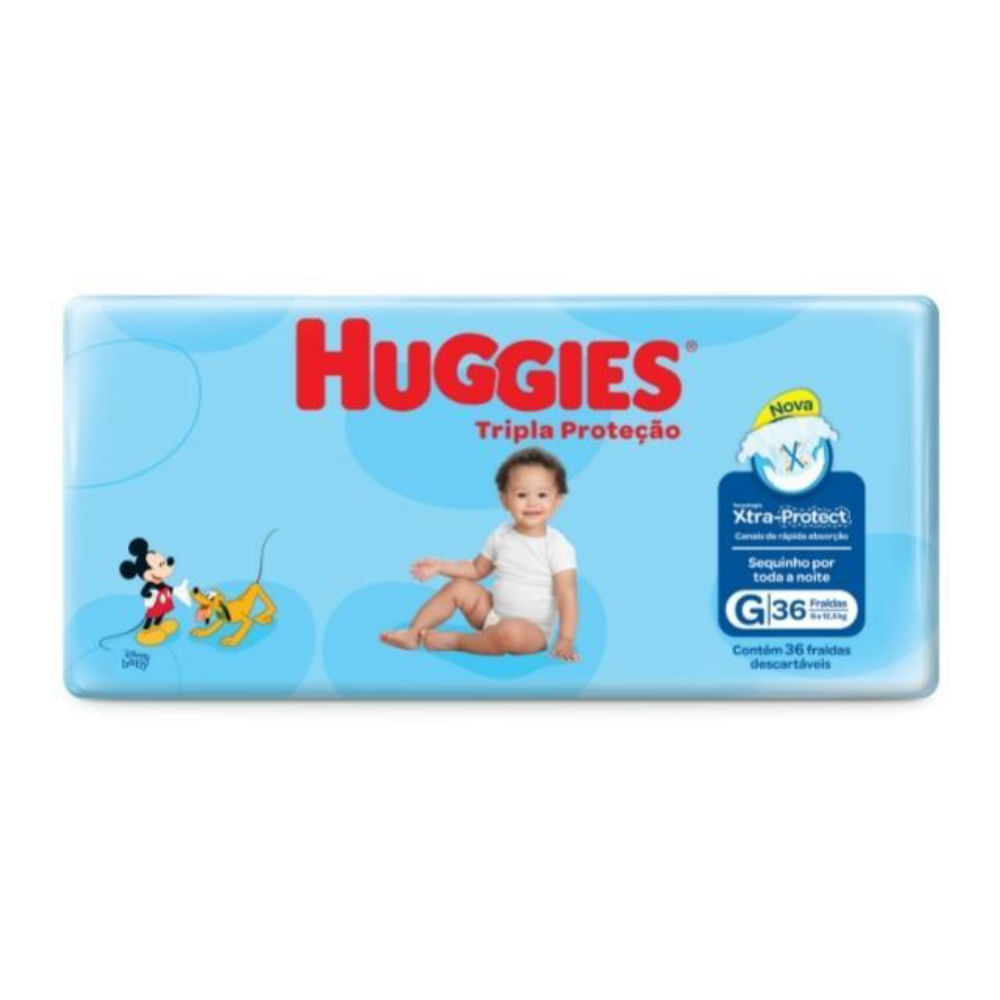 Kit 4 Fraldas Huggies Tripla (G) 36 Unidades cada