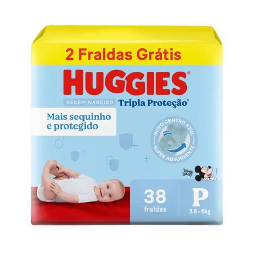 Kit 4 Fraldas Huggies Tripla Proteção Meguinha (P) 38 Unidades cada