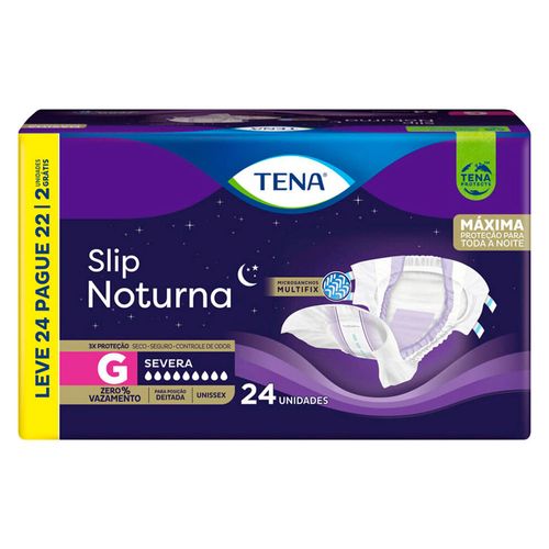 Kit 4 Fraldas Geriátrica Tena Slip Noturna Tamanho G c/24 Unidades cada