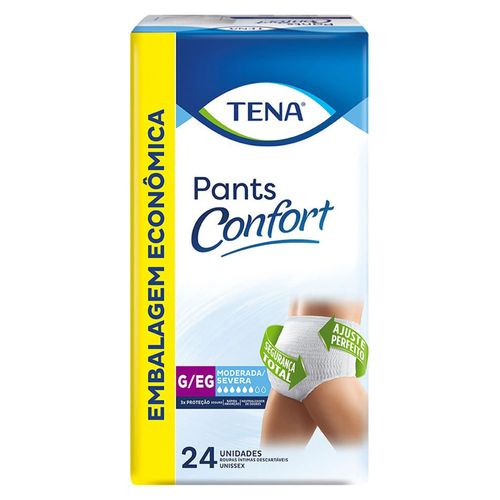 Kit 2 Fraldas Adulto Tena Pants Confort Hiper G/Eg 24 Unidades cada