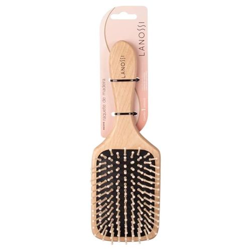 Escova Cabelo Lanossi Raquete de Madeira Escova Cabelo Lanossi Raquete de Madeira