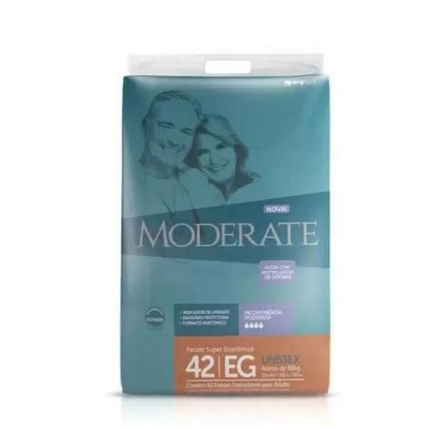 Kit 4 Fraldas Geriatrica Moderate Regular (Eg) 7 Unidades cada