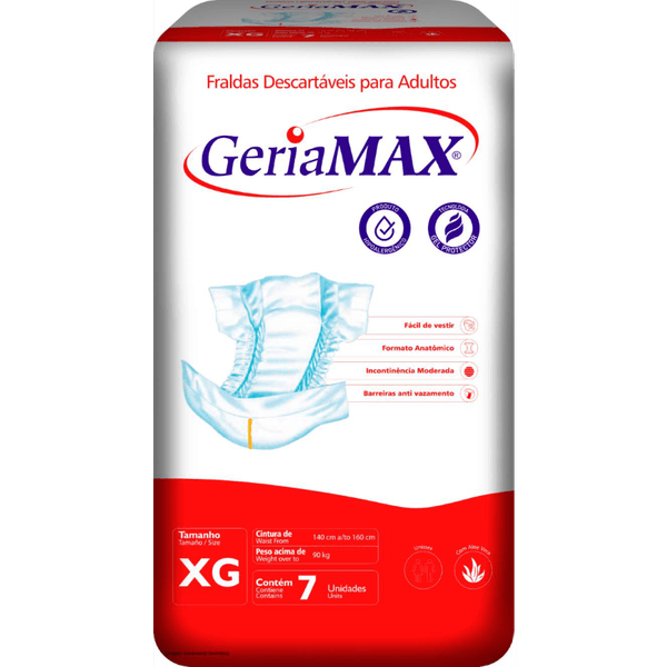 Kit 4 Fraldas Geriamax Xg 7 Un