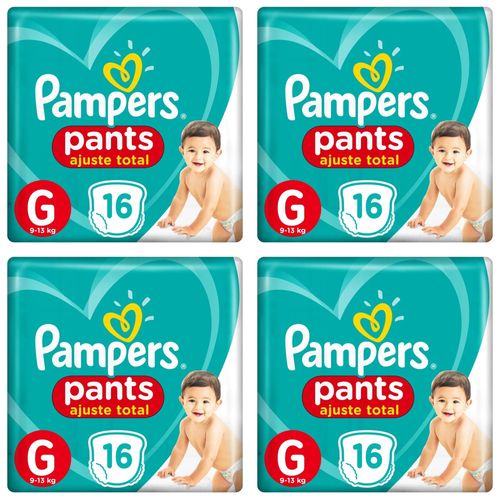 Kit 4 Fraldas Confortsec Pants ”G” Pampers Simples c/16 Unidades cada
