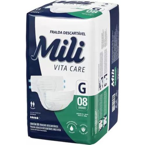 Kit 4 Fraldas Geriatrica Mili Vita Care(G) 08 Unidades cada
