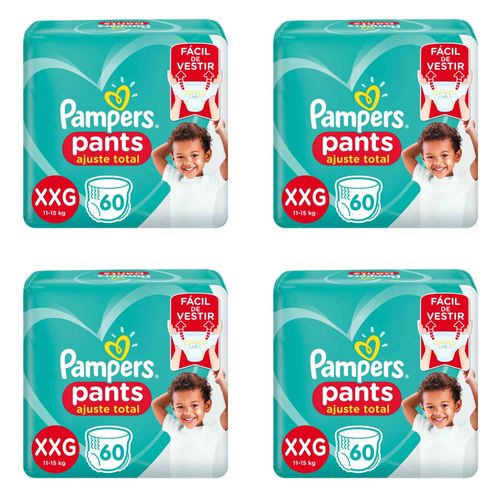 Kit 4 Fraldas Confortsec Pants Bag ”Xxg” Pampers Simples c/ 60 Unidades cada Kit 4 Fraldas Confortsec Pants Bag ”Xxg” Pampers Simples c/ 60 Unidades cada