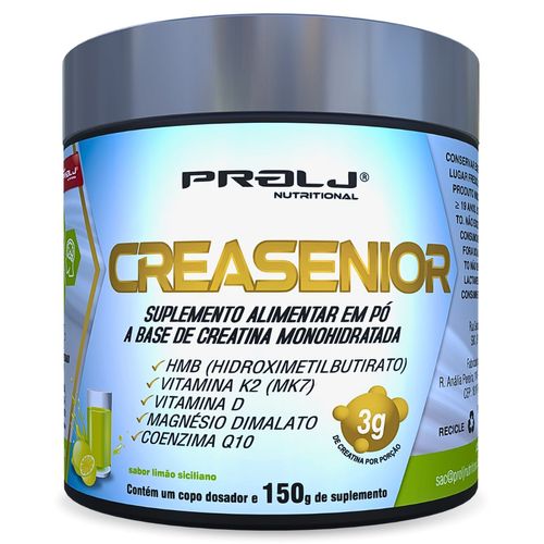 Creasenior Creatina Monohidratada com HMB, Magnésio Dimalato, Vitamina K e Vitamina D | 150 Sabor Limão CREASENIOR CREATINA MONOHIDRATADA 150g SABOR LIMÃO Creasenior Creatina Monohidratada com HMB, Magnésio Dimalato, Vitamina K e Vitamina D | 150 Sabor Limão CREASENIOR CREATINA MONOHIDRATADA 150g SABOR LIMÃO