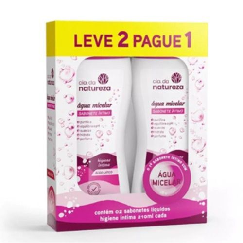 Sabonete Íntimo Cremoso Água Micelar 210ml - Kit com 2 unidades