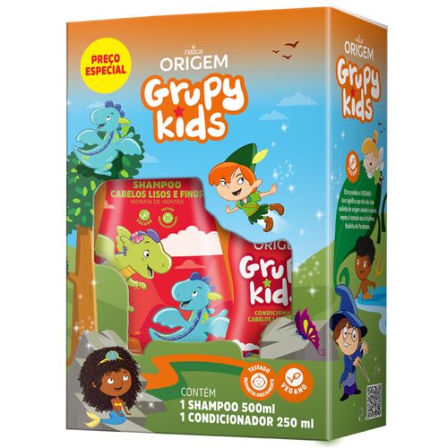 Kit Infantil Shampoo+Condicionador Grupy Kids 500ml+250ml Hidratação de Montão