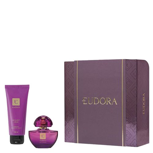 Kit Perfume Eudora Roxo Feminino - Eau de Parfum 35ml + Loção Hidratante 100ml Coffret