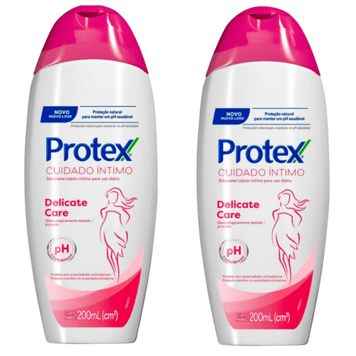 Kit c/2 Sabonetes Íntimo Protex 200ml Delicate Care