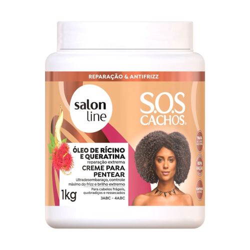 Creme para Pentear Salon Line Sos Rícino e Queratina 1Kg
