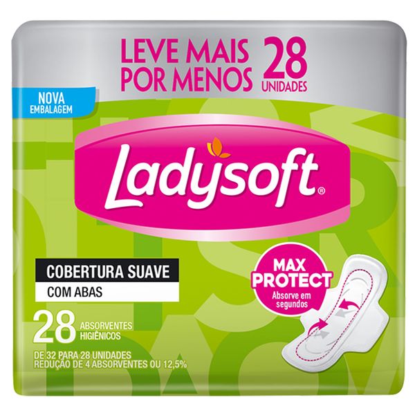 Absorvente Ladysoft Normal Suave Com Abas 28 Unidades