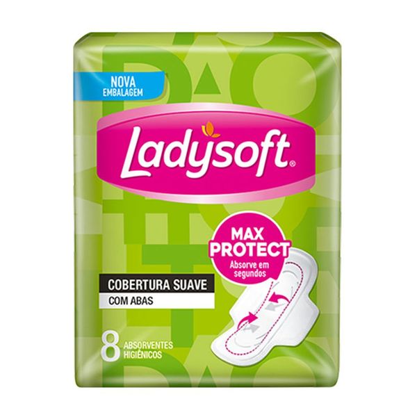 Absorvente Ladysoft Normal Suave Com Abas 8 Unidades