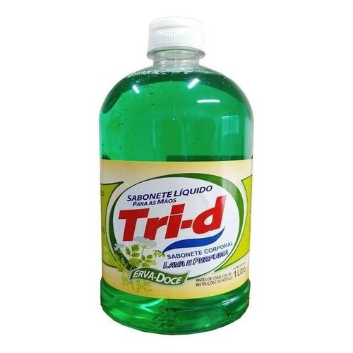 Kit c/9 Sabonete Liquido Tri-D 1L Para Mãos Erva Doce