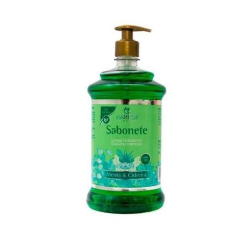 Kit c/9 Sabonete Líquido Harrop 1L Menta E Cidreira