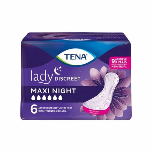 Kit c/9 Absorvente Tena Lady Discreet Maxi Night c/6 Unidades Kit c/9 Absorvente Tena Lady Discreet Maxi Night c/6 Unidades