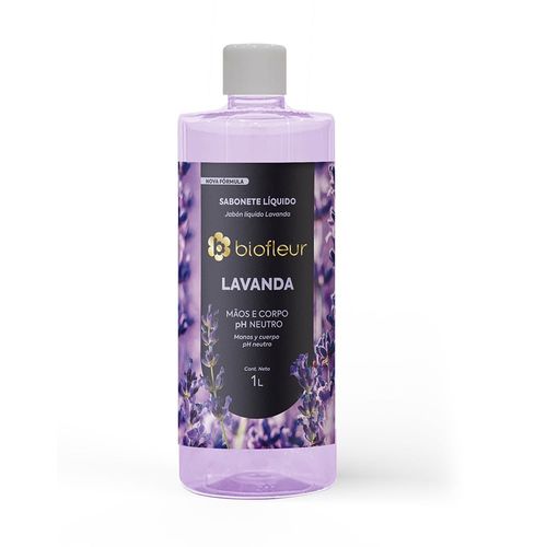 Kit c/9 Biofleur Sabonete Líquido 1L Hid. Lavanda Kit c/9 Biofleur Sabonete Líquido 1L Hid. Lavanda