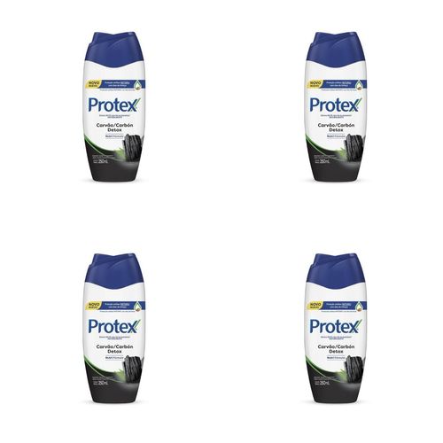 Kit c/4 Sabonetes Líquido Protex 250ml Carvão Detox Kit c/4 Sabonetes Líquido Protex 250ml Carvão Detox