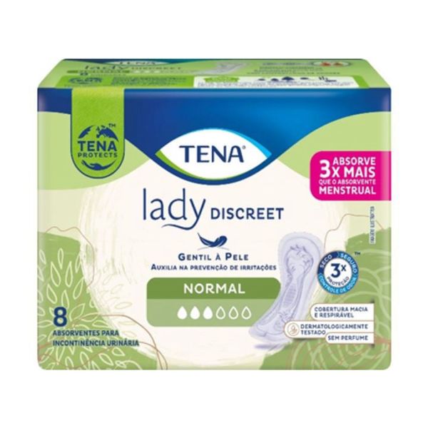 Kit c/9 Absorvente Tena Lady Discreet Normal c/8 Unidades