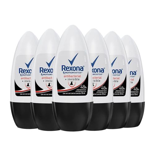 Kit c/6 Unidades de Desodorante Rexona Rollon Wom Anti Invisible 50ml cada Kit c/6 Unidades de Desodorante Rexona Rollon Wom Anti Invisible 50ml cada