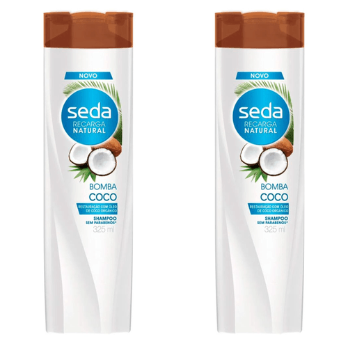 Kit c/2 Unidades de Shampoo Seda Recarga Natural Bomba Coco 325ml Kit c/2 Unidades de Shampoo Seda Recarga Natural Bomba Coco 325ml