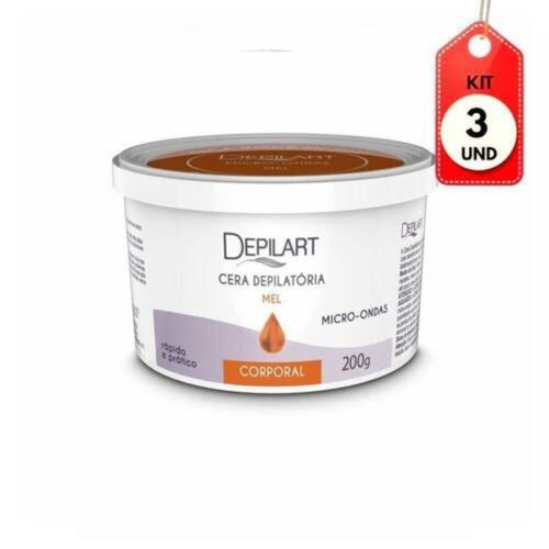 Kit c/3 Unidades de Depilador Cera Morna Depilart 200g