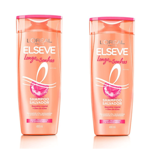 Kit c/2 Unidades de Loreal Shampoo Elseve Longo Dos Sonhos 400ml Kit c/2 Unidades de Loreal Shampoo Elseve Longo Dos Sonhos 400ml