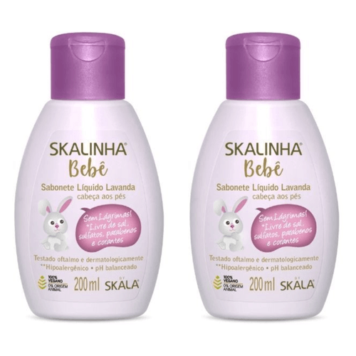 Kit c/2 Sabonetes Liquido Infantil Skalinha Bebê 200ml