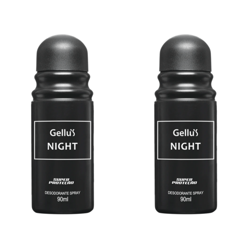Kit c/2 Unidades de Desodorante Spray Gellus By Night 90ml Kit c/2 Unidades de Desodorante Spray Gellus By Night 90ml