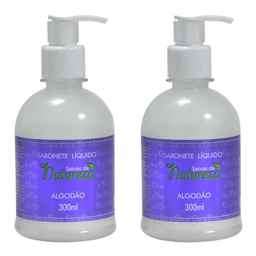 Kit c/2 Sabonetes Líquido Aromatica Seivas da Natureza Algodão 300ml cada