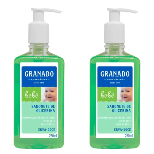 Kit c/2 Sabonetes Líquido Infantil Granado Bebê 250ml Erva Doce