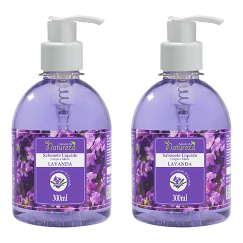Kit c/2 Sabonetes Líquido Aromatica S.Natureza Lavanda 300ml cada Kit c/2 Sabonetes Líquido Aromatica S.Natureza Lavanda 300ml cada