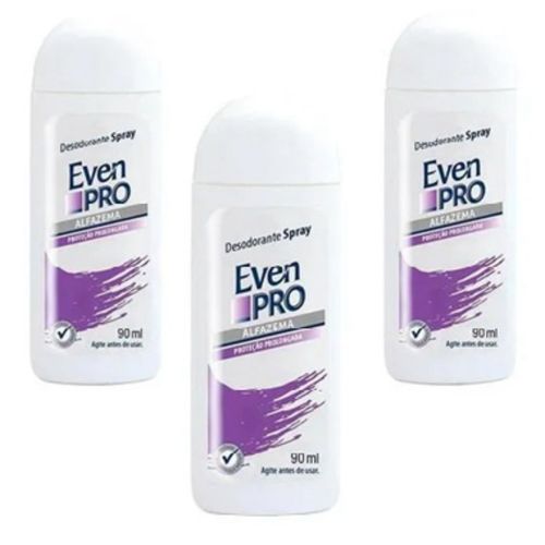 Kit c/3 Unidades de Desodorante Spray Even Pro 90ml Alfazema