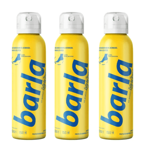 Kit c/3 Unidades de Desodorante Aerosol Pés Barla 90g Kit c/3 Unidades de Desodorante Aerosol Pés Barla 90g