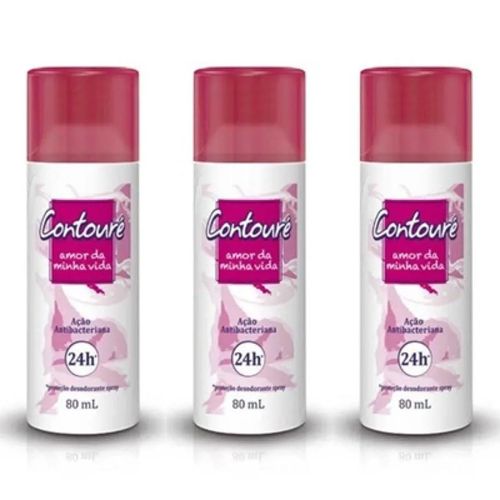 Kit c/3 Unidades de Desodorante Spray Contoure 80ml Amor Vida Kit c/3 Unidades de Desodorante Spray Contoure 80ml Amor Vida