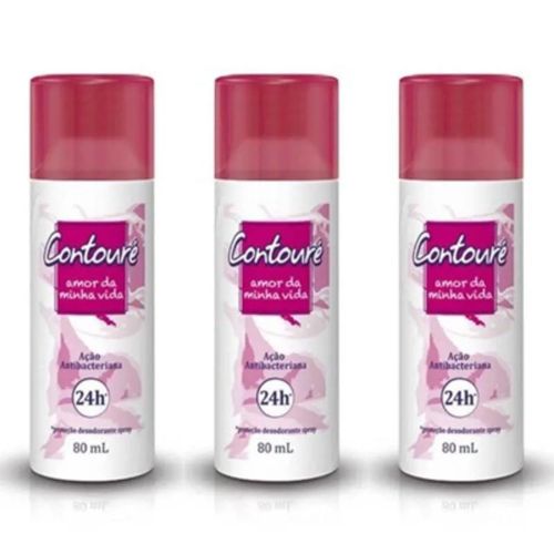 Kit c/3 Unidades de Desodorante Spray Contoure 80ml Amor Vida