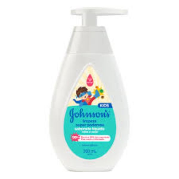 Kit c/2 Sabonete Liquido Johnson & Johnson Infantil Limpeza 200ml Super Poderosa