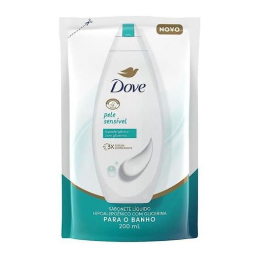 Kit c/2 Sabonete Líquido Dove Refil 200ml Pele Sensível Kit c/2 Sabonete Líquido Dove Refil 200ml Pele Sensível