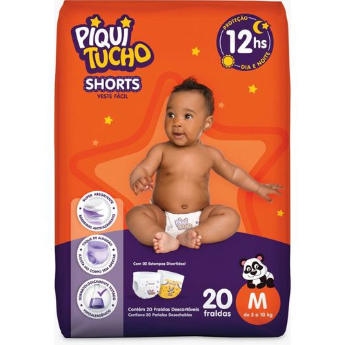 Kit 9 Fraldas Shorts Piquitucho Jumbinho (M) 20 Unid