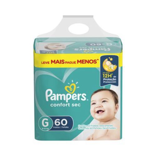 Kit 9 Fraldas Pampers Comfort Sec Hiper G c/60 Unidades cada