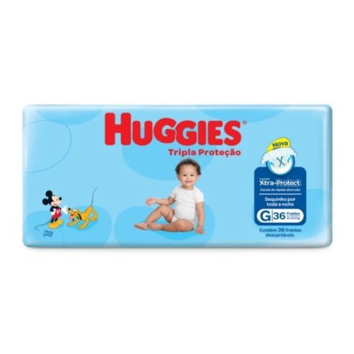 Kit 9 Fraldas Huggies Tripla (G) 36 Unidades cada